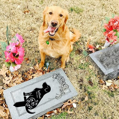 Custom Dog Memorial Grave Marker Stake Pet Portrait Metal Personalized Dog Name Memorial Garden Stake Flowers Dog Engraved Sign Remembrance Stake (Dog Memorial Stake)