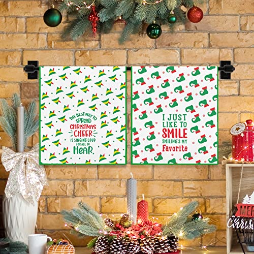 Funny Christmas Kitchen Towels, 2 Pack Funny Christmas Dish Towels, Christmas Movie Collection Merchandise Gift, Cute Christmas Kitchen Decorations, Novelty Xmas Gifts for Women Men