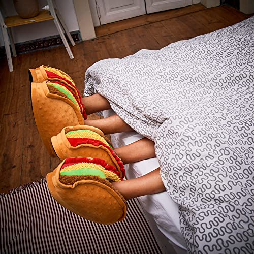 Coddies Taco Slippers | Unisex Funny Slippers, Novelty Comfortable Pantuflas, Gag Gift | Men, Women & Kids (4-7.5 Men | 6-9.5 Women)