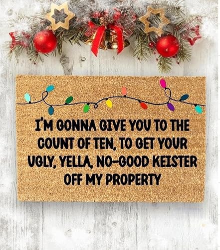 Home Alone Doormat | Christmas Doormat | Funny Doormat | Winter Doormat | Christmas Front Porch Decor | Decoration Floor Front Door Mat, 16x24 Inch