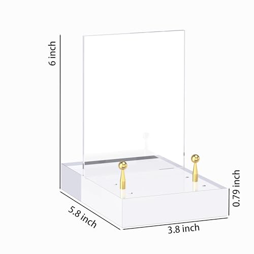 UoYeet Acrylic Easel Display Stand with Adjustable Gold-Toned Hardware for Pictures, Crystal Clear Acrylic Stand with Floating Appearance for Cookbook, Invitation and Plates