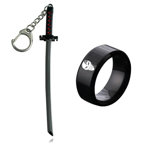 KANGSHUN Roronoa Zoro Sword Keychains - Quality Metal Zanpakutou Keychains Anime Gifts For Men Teens (Set C)