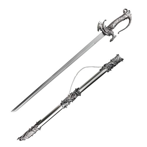 Saint George Dragon Saber Fantasy Knight Sword - Dull Blade - for Collections, Gifts