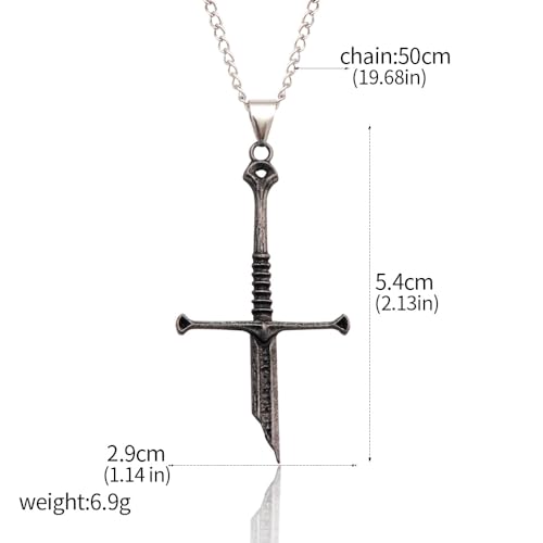 SONGCHANGJEWELRY Narsil Broken Sword Necklace - The Hobbit - The Lord of the Rings - LOTR Lord Power Pendant - Gothic Cosplay Jewelry Accessories Gift for Man Woman Fans