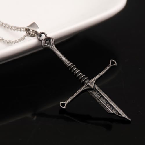 SONGCHANGJEWELRY Narsil Broken Sword Necklace - The Hobbit - The Lord of the Rings - LOTR Lord Power Pendant - Gothic Cosplay Jewelry Accessories Gift for Man Woman Fans