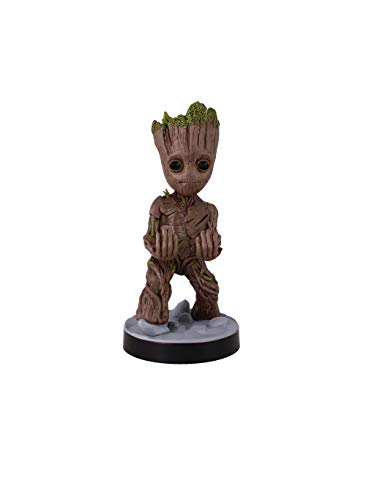 Exquisite Gaming: Guardians of The Galaxy: Toddler Groot - Original Mobile Phone & Gaming Controller Holder, Device Stand, Cable Guys, Marvel Licensed Figure, Black