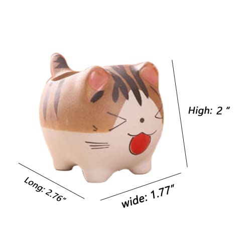 Bufanli Mini Cute Cat Cartoon Ceramic Succulent Pots Planters with Drainage Hole for Small Plants Animal Lovers Home and Office Desk Decoration Set of 5