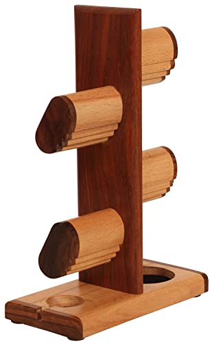 ABHANDICRAFTS - Watch Stand 5 in One Multiple Watch Display Tower for men, Charging Station Jewelry Organizer for Rings, Coins, Gifts for MOM, DAD, Grandparents, assembly NOT required.