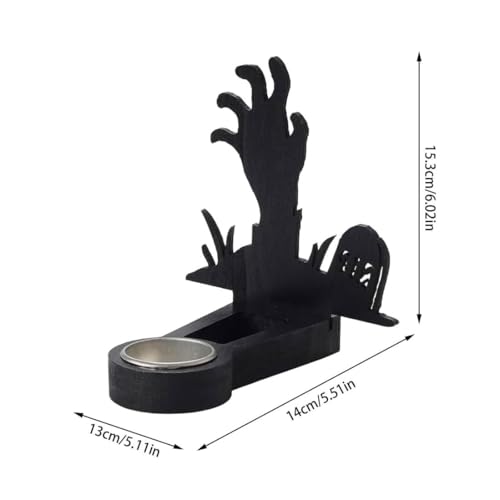 Halloween Shadow Caster Candlestick Holder - Tealight Candle Holders with Shadow for Desktop, Mantel, Bedroom,Halloween Party