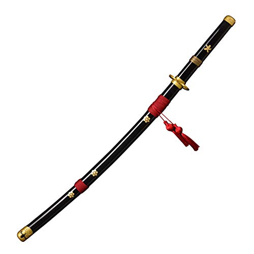 Sword fort Roronoa Zoro Swords Real Steel Handmade Katana Japanese Anime Cosplay Sword, Yama Enma Arashi Sword-Black