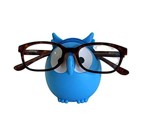 Dependable Industries inc. Essentials Owl Glasses & Sunglasses Holder Stand - Eyeglass Display Rack, Smartphone Dock, Nice Random Color Shipped