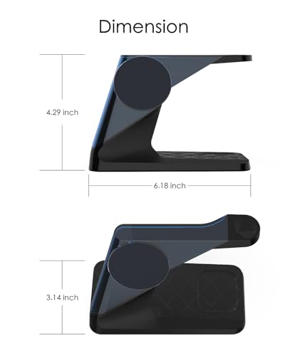 3 in 1 Charging Station for Apple Devices, Mag-Safe Charger Stand, Wireless Charger for iPhone 16/15/14/13/12 Series,& AirPods,& iWatch