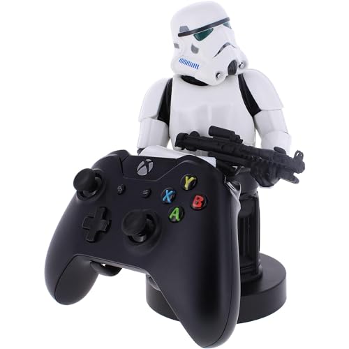 Exquisite Gaming: The Mandalorian: Imperial Stormtrooper -Star Wars Mobile Phone & Gaming Controller Holder, Device Stand, Cable Guys, Licensed Figure