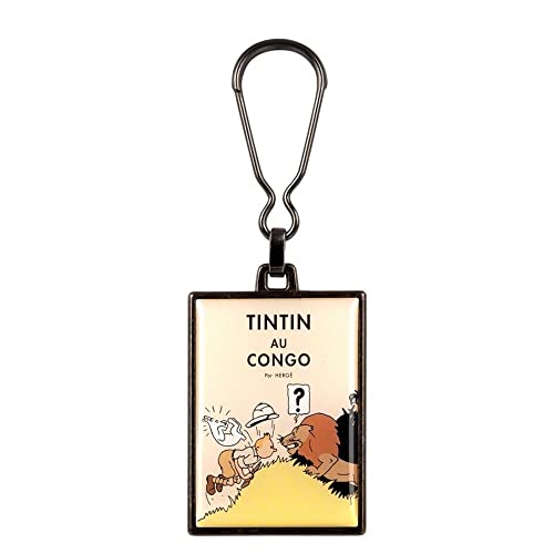 Tintin's Adventures Metal Keyring (Tintin in Congo, Colourised), Multicolored, Small