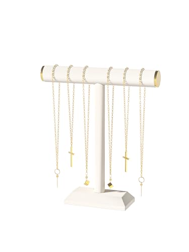 Adugay Necklace Holder Stand,Necklace Display For Selling,Jewelry Tree Rack Organizer For Girls,Necklace And Bracelet Hanger For Women,Hanging Necklace Storage Stand (Beige)