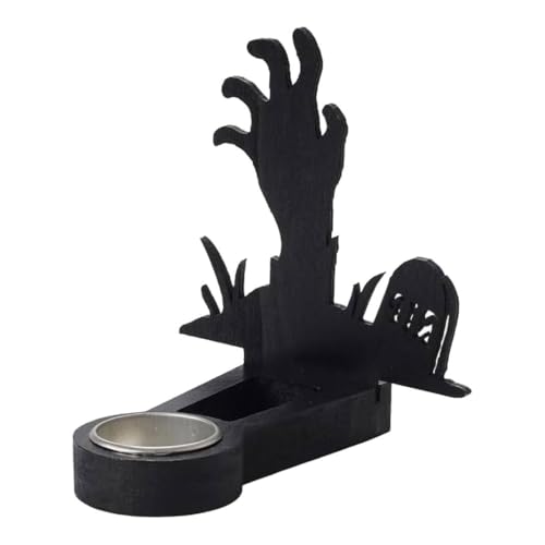 Halloween Shadow Caster Candlestick Holder - Tealight Candle Holders with Shadow for Desktop, Mantel, Bedroom,Halloween Party