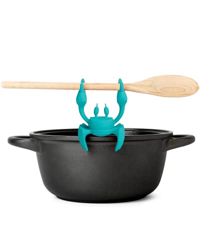 OTOTO Aqua the Crab Silicone Utensil Rest - Silicone Spoon Rest for Stove Top - BPA-Free, Heat-Resistant Kitchen and Grill Utensil Holder - Non-Slip Spoon Holder Stove Organiser and Steam Releaser