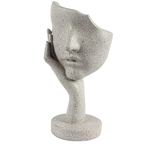 Thinker Statue, Touch The faceAbstract Art Figurine,Modern Home Resin Sculptures Decorative，Modern Decor for Creative Room Home