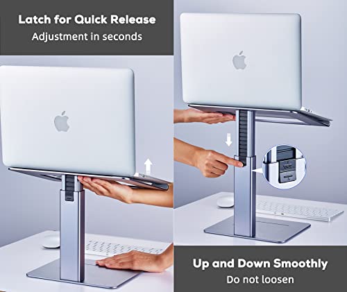 VECOFO Adjustable Laptop Stand, Tall, Strong, Airflow, Suitable for 13.3-17.3 Inch Laptops, Lift Screen to Eye Level for Video Conferences