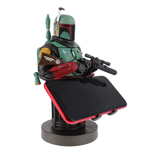 Exquisite Gaming: The Mandalorian: Boba Fett - Original Mobile Phone & Gaming Controller Holder, Device Stand, Cable Guys, Licensed Figure