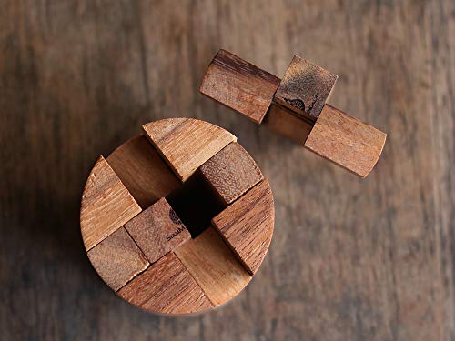 Powder Keg: 3D Wooden Puzzles Brain Teasers for Adults Interlocking Mechanical Handheld Mind Logic Puzzles Unique Gift for Christmas and Birthdays Office Desk Decor