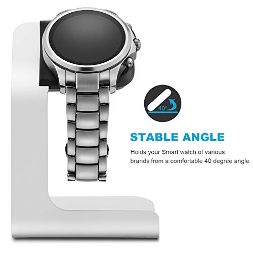 Tranesca Aluminum Watch Stand for Multiple Brand smartwatches, Compatible with Michael Kors, Fossil Gen 6 Hybird/Gen 6/Gen 5/Gen 5e/Gen 4, Armani, Diesel - Stand only