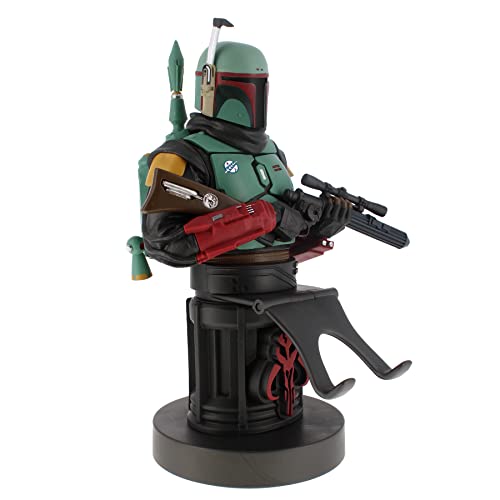 Exquisite Gaming: The Mandalorian: Boba Fett - Original Mobile Phone & Gaming Controller Holder, Device Stand, Cable Guys, Licensed Figure