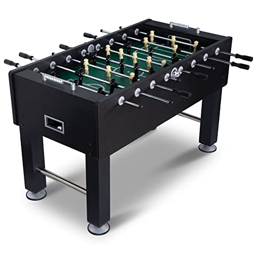 REAHOISY 55" Foosball Table and Balls Set for Adults, Kids, Soccer Game Table Football Arcade with Leg Levelers & Heavy-Duty Legs for Indoor Game Room (Black)