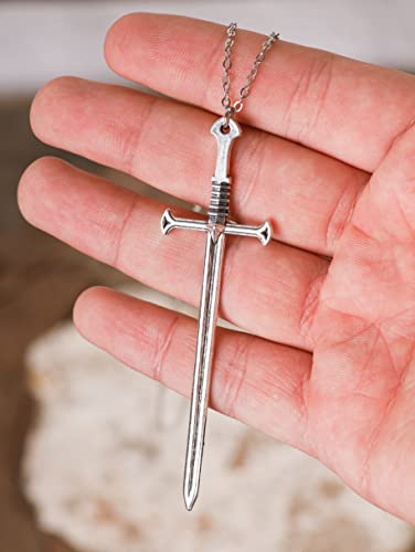 HAQUIL Sword Pendant Chain Necklace Jewelry Penndant Necklace for Men and Women Gift (Sword 04)