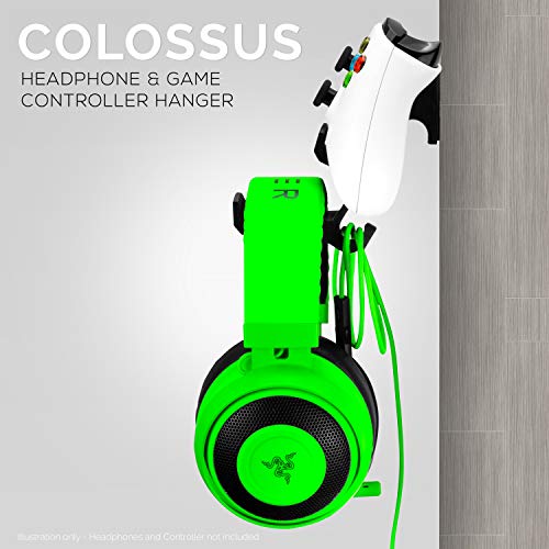 Colossus - Gamepad Controller & Headphone Hanger Holder - Designed for Xbox ONE, PS4, PS3, Dualshock, Switch, PC, Steelseries, Steam & More, Black by Brainwavz