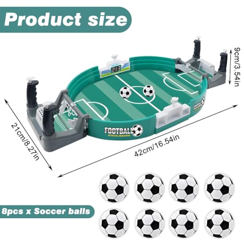 Football Table Interactive Game, Mini Tabletop Soccer Pinball Games Set with 8 Balls, for Foosball Pinball Kids Adults Interactive Game Room Family Night