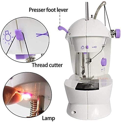 Mini Sewing Machine,Portable Sewing Machine for Beginners Adult Kids, 2-Thread 2-Speed 2-Switches Electric Crafting Mending Machine Travel Automatic Sewing Machine