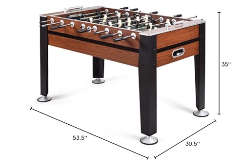 GYMAX Foosball Table, 54” Full Sized Soccer Game Table with 2 Footballs, Game Tables for Game Room Adults Kids Family Night