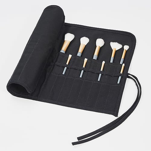 ECHSRT Paint Brush Holder Roll Up Paint Brush Case Storage for Artist Acrylic Oil Watercolor, Paint Brush Holders and Organizers 30 Slots，Black