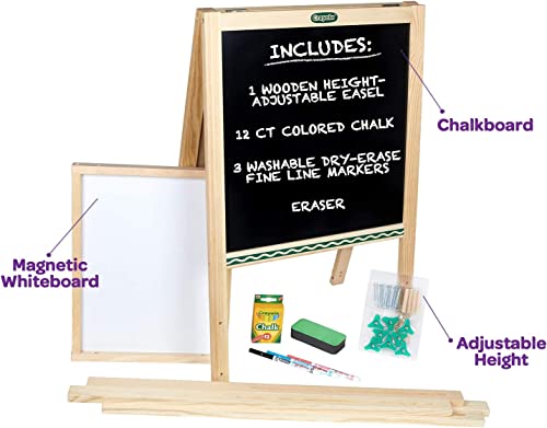 Crayola Kids Mini Wooden Art Easel & Supplies, Toddler Toys, Gift for Kids, Ages 3, 4, 5, 6