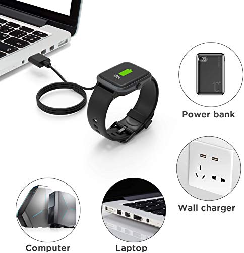 Compatible with Stiive Smartwatch LCW01 Charger, Magnetic USB Replacement Charger Compatible with Stiive 1.28 Smartwatch/Lovtutu Watch/Moowhsh Watch 1.28/NiUFFiT LW36/ManiGoo 1.28 Smartwatches (Black)