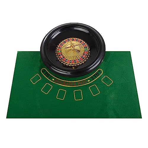 Trademark Poker Roulette Wheel Set – 16-Inch Gambling Wheel with Reversible Roulette and Black Jack Table Cotton, Chips, 2 Decks of Cards, and More