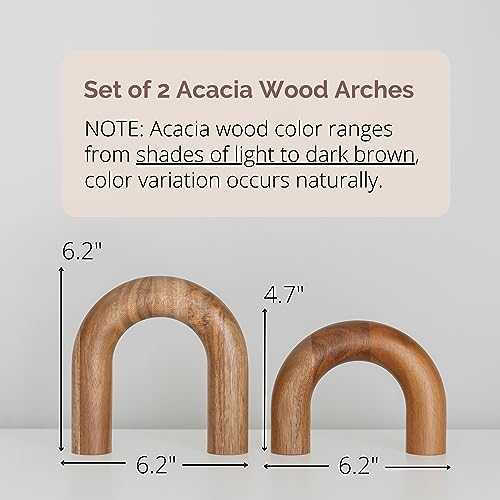 PEAKOLY Wood Arch Bookshelf Decor - Shelf Decor Accents, Coffee Table Decor Items, Modern Home Decor, Entryway Decor, Decorative Objects, Coffee Table Decorations Living Room, Desk Decor Aesthetic