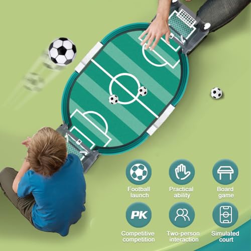 Football Table Interactive Game, Mini Tabletop Soccer Pinball Games Set with 8 Balls, for Foosball Pinball Kids Adults Interactive Game Room Family Night