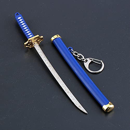 ixampoun 8ps (4 Swords + 4PS Scabbard) Suitable for One Piece Keychain Mini Katana Key Chain Anime Accessories Gifts for Men Boys Kids Movable Doll Art Sword(Chroma1)