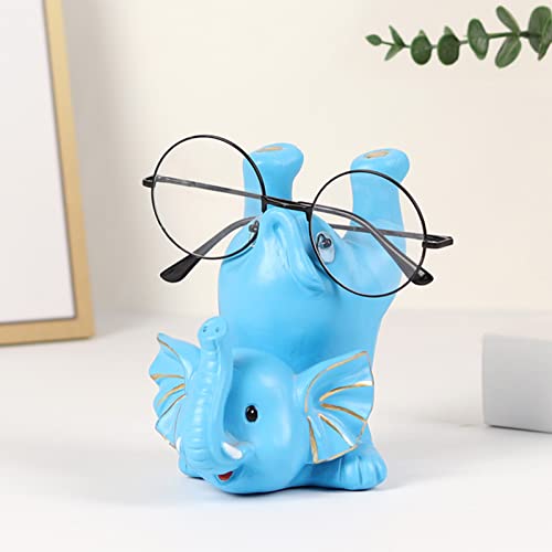 Keebgyy Animal Glasses Holder Stand, Cute Elephant Eyeglass Stand Holder Decorative Glasses Stand Sunglasses Display Stand Glasses Accessories for Desktop Decor and Gift