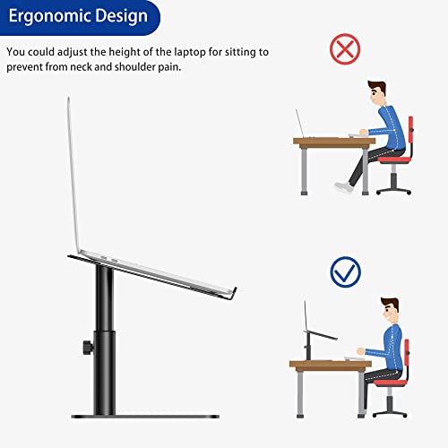 BESIGN LSX6N Laptop Stand, Ergonomic Adjustable Notebook Riser Holder, Computer Stand Compatible with Air, Pro, Dell, HP, Lenovo More 10-15.6" Laptops, Black