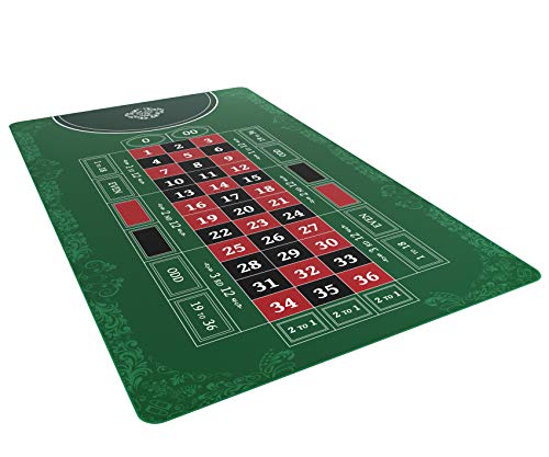 Bullets Playing Cards - Roulette Layout - Table Top Mat 60" x 35" - Deluxe Playing mat for Casino Night