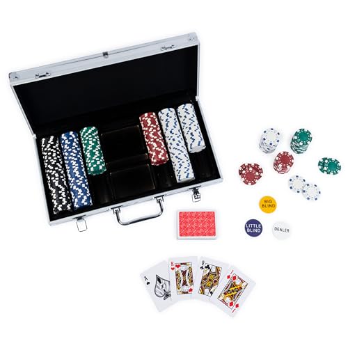 Spin Master Games, Cardinal Classics, 300-Piece Poker Set with Aluminum Carrying Case & Professional Weight Chips & Poker Dice, for Ages 8+