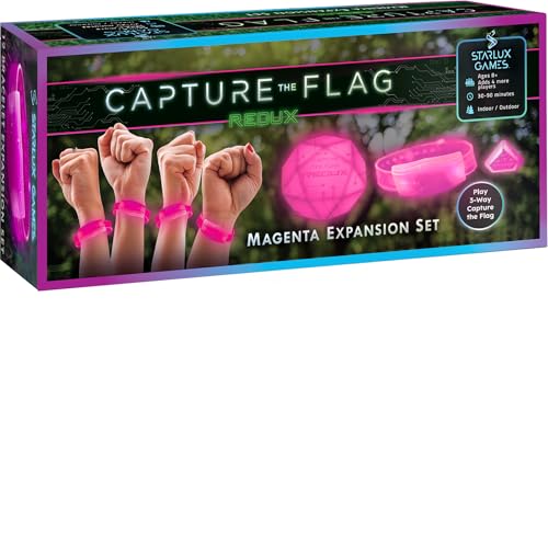 3-Team Expansion for Glow-in-The-Dark Capture The Flag Redux | Adds 4 Players & 1 Extra Team | Glow in The Dark Games | Light Up Kids Games Set | Outdoor Gifts for Girls 8-12+ | Go Team Magenta!