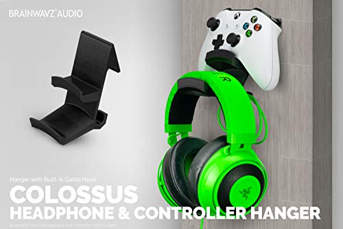 Colossus - Gamepad Controller & Headphone Hanger Holder - Designed for Xbox ONE, PS4, PS3, Dualshock, Switch, PC, Steelseries, Steam & More, Black by Brainwavz