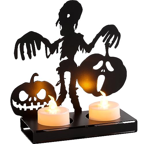 N&T NIETING Candle Holder Funny Shadow, Halloween Black Candle Holders Home Decor Centerpiece Candleholder Tabletop Decorative TeaLight Candle Stands Decorations Gift