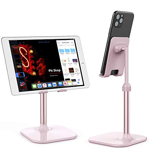 Doboli Cell Phone Stand, Phone Stand for Desk, Phone Holder Stand Compatible with iPhone and All Mobile Phones Tablet, Christmas Stocking Stuffers Gifts for Adults Women Men Mom Wife, Pink