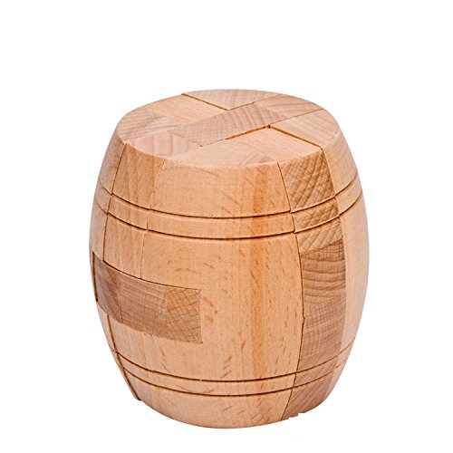 Ahyuan Handmade Powder Barrel Wooden Puzzles for Adults an Interlocking 3D Brain Teaser Puzzles for Adults Hidden Passage Works on a Classic Mechanical Puzzle Concept (Natural)