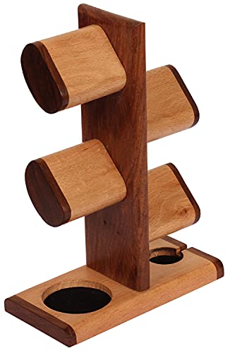 ABHANDICRAFTS - Watch Stand 5 in One Multiple Watch Display Tower for men, Charging Station Jewelry Organizer for Rings, Coins, Gifts for MOM, DAD, Grandparents, assembly NOT required.